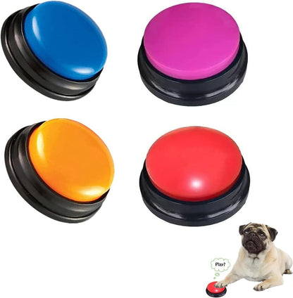 Voice Recording Pet Training Button – 30-Second Playback Buzzer for Dogs, Interactive Clicker Toy