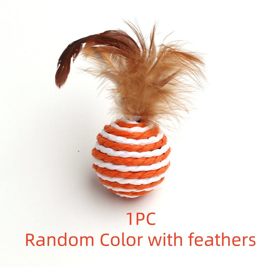 Cat scratching toy sisal tease cat ball