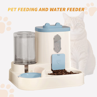 Fully Automatic 2-in-1 Cat Food & Water Dispenser – Keep Your Kitty Happy & Hydrated!