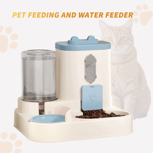 Fully Automatic 2-in-1 Cat Food & Water Dispenser – Keep Your Kitty Happy & Hydrated!