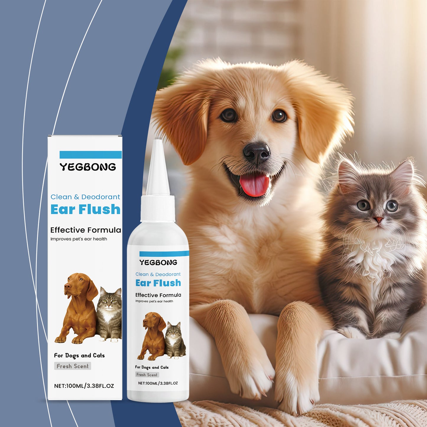 Dog & Cat Ear Cleaner – Gently Removes Earwax and Dirt