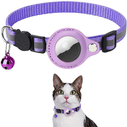 Reflective Waterproof AirTag Collar Holder With Nylon Collar For Cats Dogs Kittens Puppies Secure Protective Case Pet Tracking Accessory